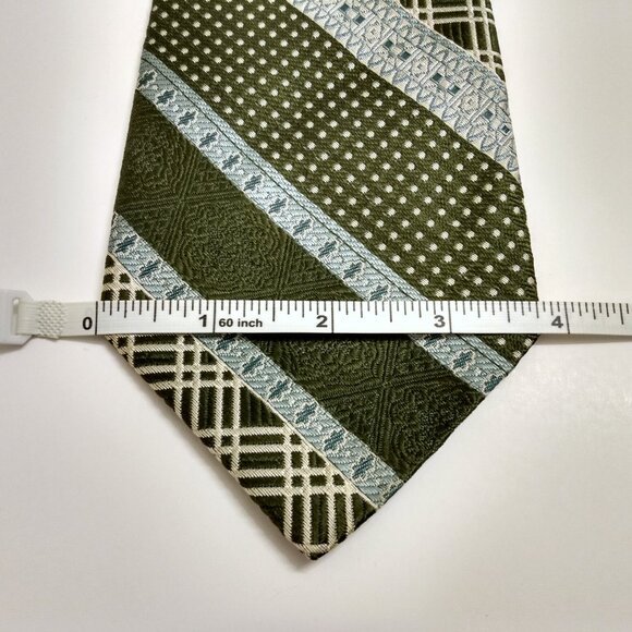 Vintage 60s 70s Green Clip-On Necktie Retro Neck Tie - Picture 9 of 9